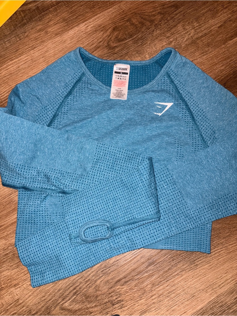 Gymshark Teal Blue Vital Seamless 2.0 Seamless Long Sleeve Crop Top